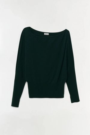 Lavina Off Shoulder Sweater Emerald