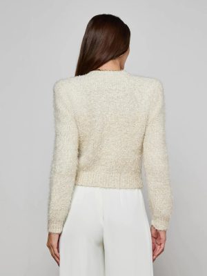 Una Knit Cardigan Ivory/Gold Lurex Multi