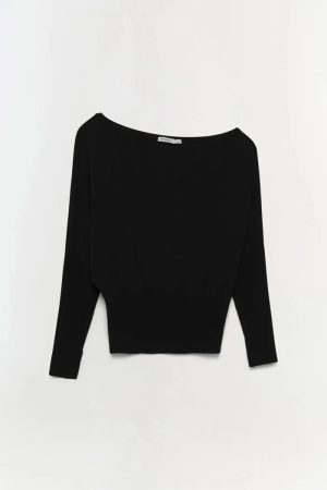 Lavina Off Shoulder Sweater Black