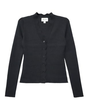 Bliss Scallop Edge Cardigan Black