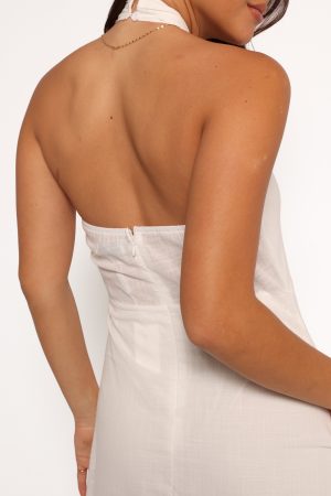 Betsy Halterneck Maxi Dress – White