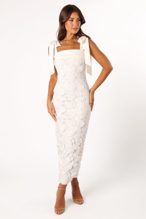 Emersyn Midi Lace Dress – White