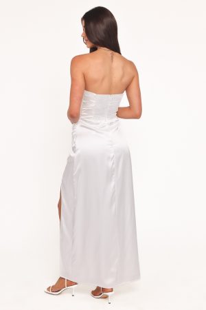 Kara Strapless Maxi Dress – White