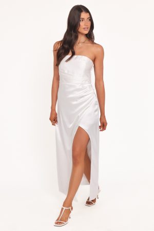 Kara Strapless Maxi Dress – White