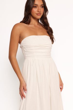 Kayt Strapless Dress – White